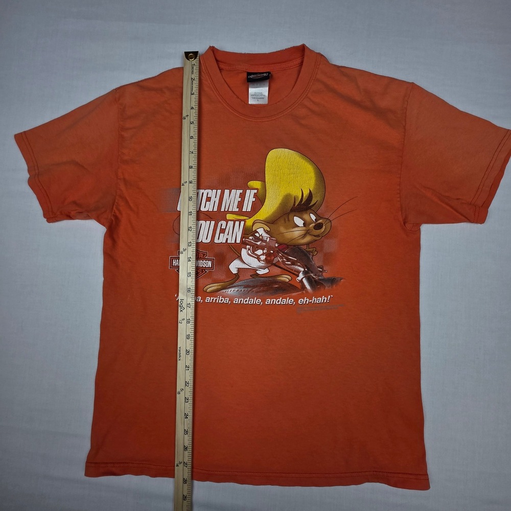 Harley-Davidson Looney Tunes Speedy Gonzales Graphic TShirt Mens L Orange Cotton - Picture 4 of 8